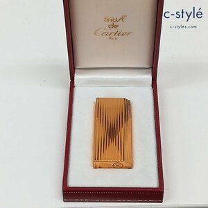 B894a [人気] Cartier カルティエ must de Cartier briquet lighter 五角形 ガスライター ゴールド 喫煙具 煙草 タバコ | その他 N