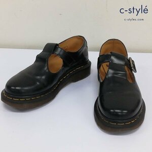 O182b [人気] Dr.Martens ドクターマーチン POLLEY UK4 ブラック レザーシューズ レディース | G