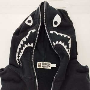 O167b [コラボ] A BATHING APE × BOUNTYHUNTER シャークパーカー L ブラック アベイシングエイプ バウンティハンター | トップス Nの画像4