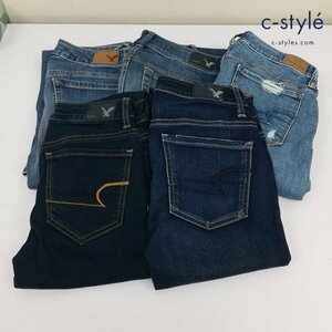 F210b [セット] AMERICAN EAGLE アメリカンイーグル デニムパンツ 0 2 ストレッチ ダメージ加工 他 レディース 計5点 | ボトムス N