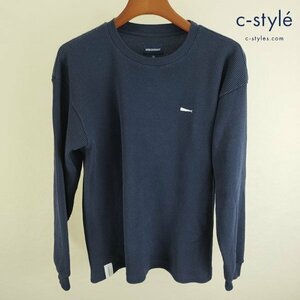 O367b [人気] DESCENDANT ディセンダント GAUFRE WAFFLE KNIT 1 ネイビー ニット | トップス N