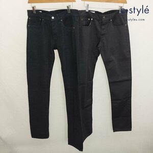 O411b [ комплект ] Maison Kitsune mezzo n лисица Denim брюки вельвет брюки 29 черный темно-синий серия | низ N
