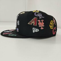 O452a [未使用品] NEWERA ニューエラ キャップ 8 63.5cm ブラック MLB LOGOS 100周年 12590760 | ファッション小物 N_画像2