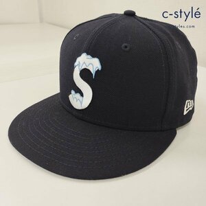 O455a [コラボ] Supreme × NEWERA ICE S Logo キャップ 7・5/8 60.6cm ネイビー シュプリーム ニューエラ 帽子 | ファッション小物 N