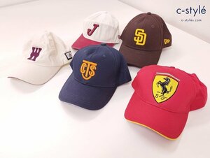 O622b [セット] NEWERA adidas Ferrari ブランド不明 帽子 OSFZ F キャップ ニューエラ アディダス フェラーリ 計5点 | ファッション小物 Y