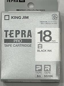 【純正】キングジム テプラ プロ テプラテープ テープカートリッジ 18mm 白 8m巻 黒文字 1箱 SS18K KING JIM TEPRA PRO TAPE CARTRIDGE