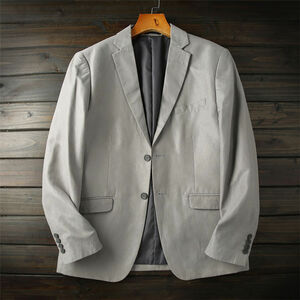 S2277-6XL 新品メンズ スーツ ジャケットアウター ラージサイズ 背広 テーラードジャケット 高品質 ビジネス 通勤 ブレザー/グレー