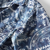S1403-M 新品 アロハシャツ メンズ 半袖シャツ 薄手 夏 カジュアル 花柄 レオパード柄 おしゃれ シルクのような質感 _画像5
