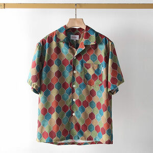S1413-L 新品 アロハシャツ メンズ 半袖シャツ 薄手 夏 カジュアル 花柄 総柄 おしゃれ シルクのような質感