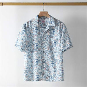 S1415-M 新品 アロハシャツ メンズ 半袖シャツ 薄手 夏 カジュアル 花柄 総柄 おしゃれ シルクのような質感