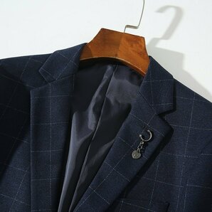 S1503-Mネイビー/新品スーツカンパニー スーツ 高品質 格子柄 セットアップ ジャケット パンツ ビジネス メンズ セットアップ の画像3
