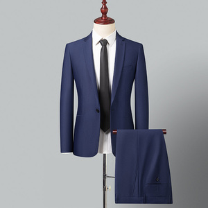 S2285-L ブルー/新品スーツカンパニー スーツ 1ボタン ジャケット パンツ 高品質 細身 紳士 ビジネス メンズ キャリアスーツ 