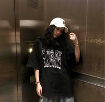 レディース tシャツ 白 おしゃれ かわいい 半袖 ゆったり 人気 インナー ダンス プリントtシャツ 安い_画像7