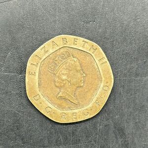 イギリス　コイン　20ペンス　1990年　エリザベス2世　外国コイン 硬貨 古銭　58-1