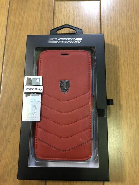 【新品】iPhone 11 Pro 用 スマホケース Ferrari フェラーリ 手帳型 赤 F1