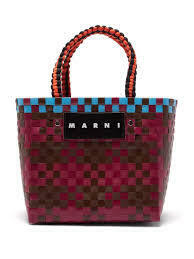  новый продукт не использовался Marni MARNI рынок пикник сумка корзина сумка корзина сумка # Cherry 