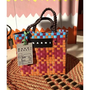  новый продукт не использовался Marni MARNI рынок пикник сумка корзина сумка корзина сумка темный orange 