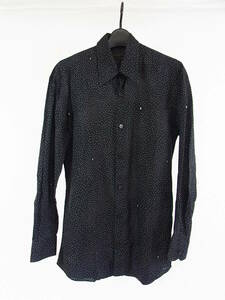 ## Louis Vuitton *LV with logo dot pattern long sleeve shirt 38( black )##