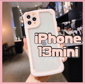 【iPhone13mini】ピンク iPhoneケース シンプル フレーム 人気 即決 送料無料 スマホカバー 可愛い 韓国 新品 セール 推し活 クリア 透明 