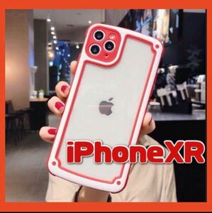 【iPhoneXR】レッド iPhoneケース 大人気 シンプル フレーム 即決 送料無料 スマホカバー 透明ケース 可愛い 韓国 スマホケース セール 赤