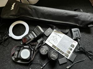 PENTAX K-S2 一眼レフデジタルカメラ ペンタックス ダブルズームキット 三脚付 ストロボ付 ジャンク おそらく絞り不良