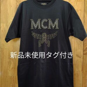 MCM メンズ 半袖 Tシャツ XL ブラック 金色 新品未使用タグ付き