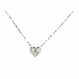 [ used ] Tiffany & Co. Tiffany necklace * pendant sentimental Heart Pt950 23037786 LI