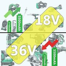 36V-18V互換バッテリー 2.75Ah（36V）/5.5Ah（18V）電池装着で自動切替BSL36B18/BSL36A18/BSL36C18/BSL36A18Bに互換性あり_画像3