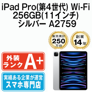 ほぼ新品 iPadPro4 256GB シルバー A2759 Wi-Fiモデル 11インチ 第4世代 2022年 本体 中古