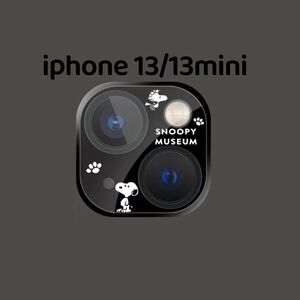 iphone13/13miniカメラフィルム 全面保護レンズカバー　黒スヌーピー