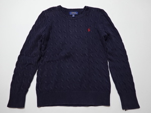 ■0522■ポロ ラルフローレン POLO RALPH LAUREN コットンケーブルニット セーター L(14-16) 160cm ●