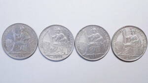 フランス領インドシナ 20セント銀貨 4枚組 仏領インドシナ