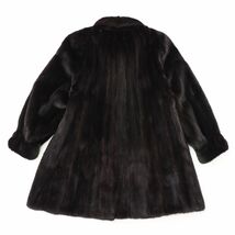 GP9341▲マホガニーミンク ファーコート/ファージャケット ハーフコート 最高級毛皮 MINK リアルファー ブラウン系 サイズ11号_画像2