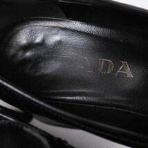 GP9596▽イタリア製*PRADA プラダ*Size 38（24.5cm相当）*レザー*スクエアトゥ*チャンキーヒール*ローファー パンプス*靴*ブラック_画像5