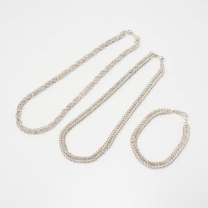 TH5885△《3点セット》SILVER スターリングシルバー 925*チェーンネックレス ペンダント*ブレスレット*アクセサリー