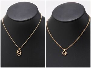 MG2791△《2点セット》Christian Dior クリスチャンディオール*CDロゴ*ネックレス*ペンダント*アクセサリー*ゴールドカラー*vintage