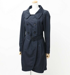 TH5164: Barneys New York /BARNEYS NEW YORK* легкий материалы пальто * весеннее пальто * талия ремень имеется * размер 38* темно-синий серия 