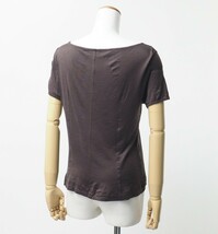 TG6055 イタリア製*ブルネロ クチネリ/BRUNELLO CUCINELLI*シルク混*ドレープリボンデザイン*半袖Tシャツ*サイズXXL*ブラウン系_画像2