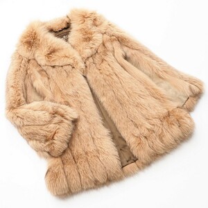 MG2840: moon bat /MOON BAT FUR* real fur * fox *book@ fur * fur coat * fur jacket * size 9* light brown series 