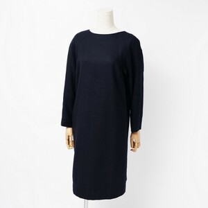 MG2978: Macintosh firosofi-/MACKINTOSH PHILOSOPHY* wool plain * long sleeve One-piece * round neck * knees height * size 38* navy blue series 