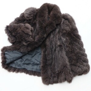 GP9147:roti knee /ROTINY* fox /FOX* real fur * design fur coat * fur jacket * size 9* gray series 