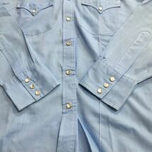 【made in USA】70's Americanclothing/ELY PLANES/westernshirt/size[15 1/2-35]/saxblue/redtag/状態good/_画像8