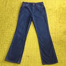 【made in USA】80's Americanclothing/Wrangler82611PW/W34L X-LONG/bootscut/stretchjeans/IDEALbrasszipper/刻印L3S/濃紺/極上品/_画像1