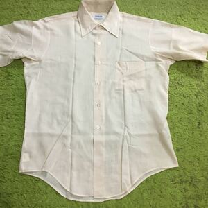 【made in USA】70's Americanclothing/Manhattan/TORQUE/chambrayshirt/size15-2/ivory/Unionstamp/状態good/