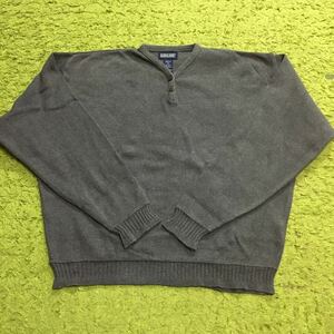 【made in USA】80's Americanclothing/LANDS'END/longsleevesweater/pullover/size WOMEN'S M10-12/100%cotton/graybody/oldtag/状態good/