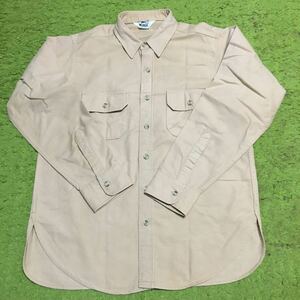 【made in USA】70's Americanclothing/WOOLRICH/khaki/heavycottonshirt/size L/JAPAN LL/状態good/