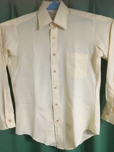 【made in USA】60's Americanclothing/deadstock/Sears/The Men's store/GoldenComfort/polyshirt/size15-33/ivory/Unionstamp/状態good/