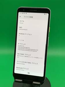 ★激安 Google Pixel 3a 64GB SIMフリー 最大容量良好 格安SIM可 docomo 〇 Pixel 3a クリアリィーホワイト 中古 新古品 CGT0587 