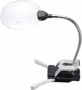  stand magnifier led light attaching 2WAY specification clip correspondence magnifying glass stand magnifier lens diameter 11cm 2.5 times /8 times enlargement .