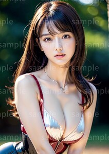 AI美女 AIイラスト A4ポスター 光沢ゴールド写真用紙使用 高画質 AIアート AIグラビア かわいい 女の子 美人 美少女 セクシー (42010)